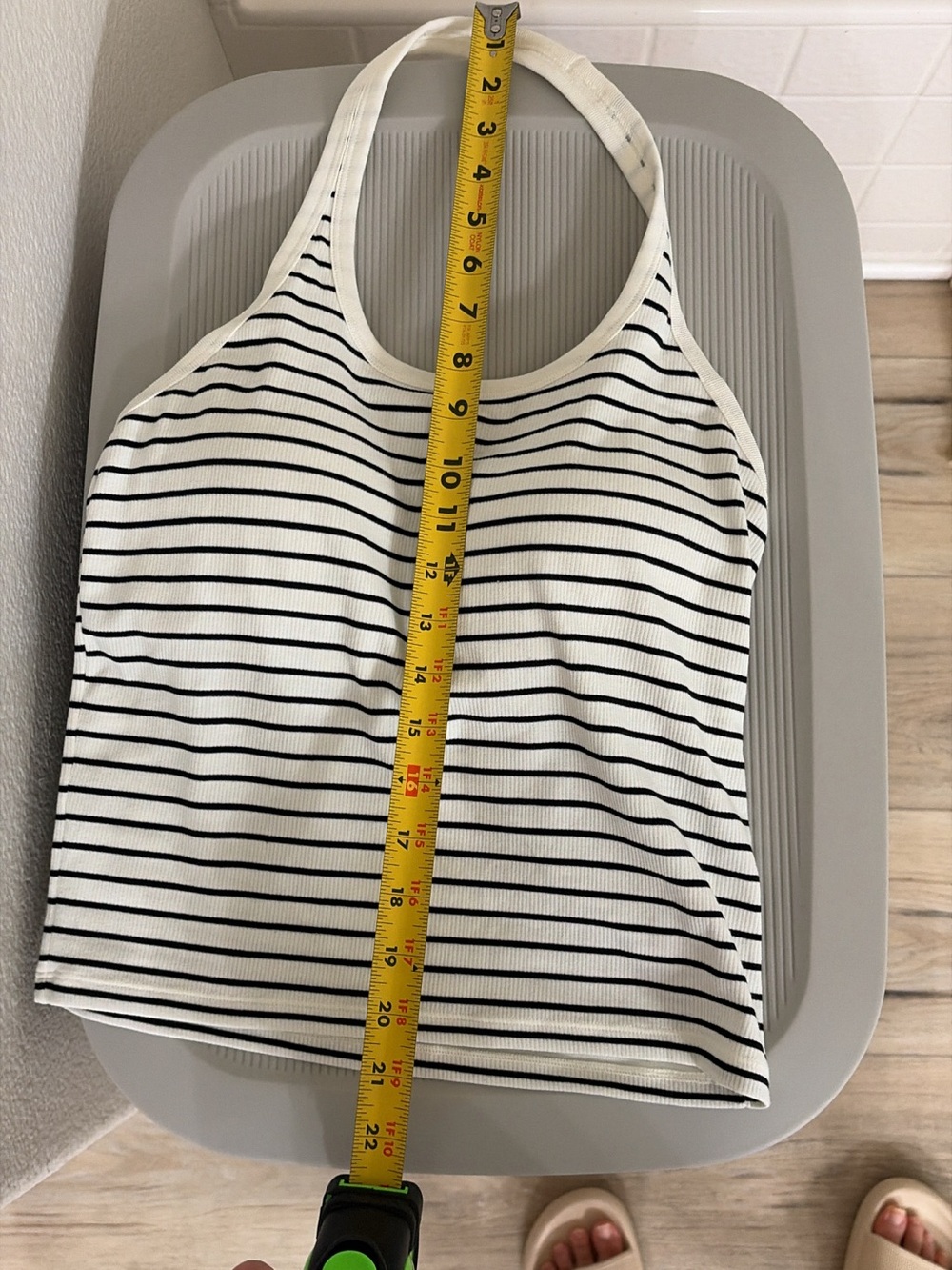 UNIQLO Striped Halter Neck Bra Top – White/Black | Size M